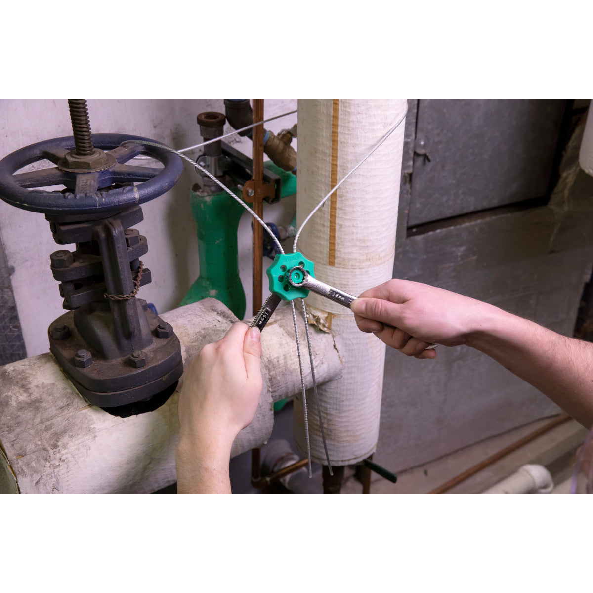 Doppeltes Hex-Spin-Absperrsystem mit Kabel