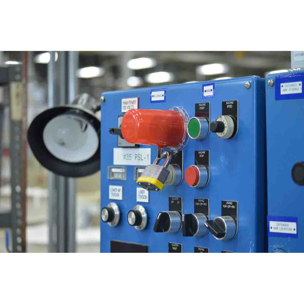 Lockout-Vorrichtung für Drucktasten (16 mm), Rot, mit langer Abdeckung