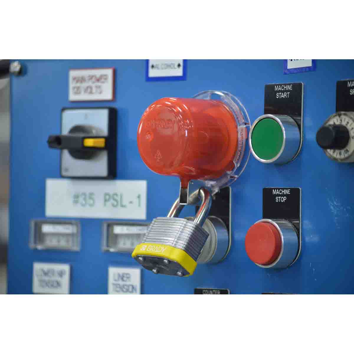 Lockout-Vorrichtung für Drucktasten (30 mm), Rot, mit Standardabdeckung