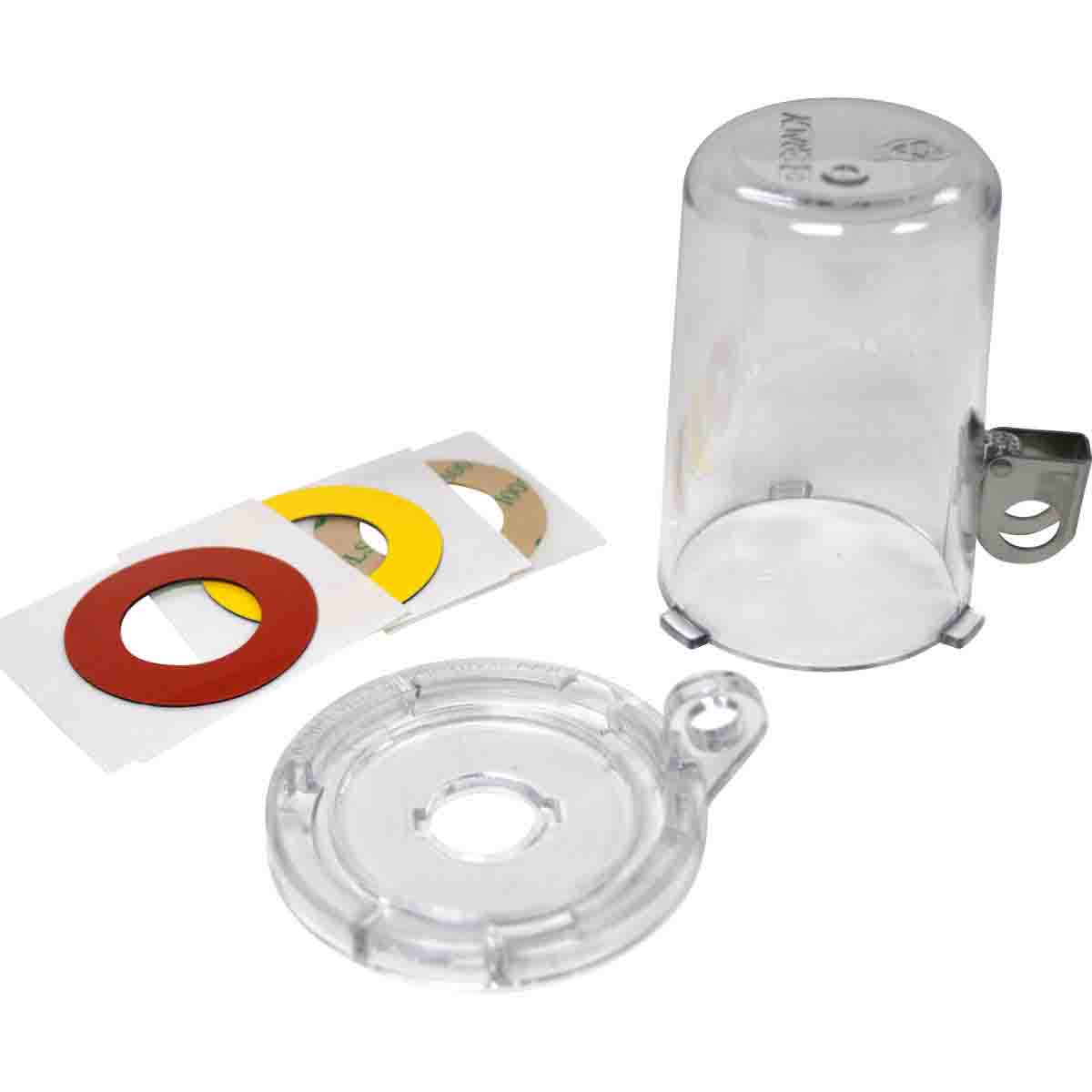 Lockout-Vorrichtung für Drucktasten (16 mm), Transparent, mit langer Abdeckung