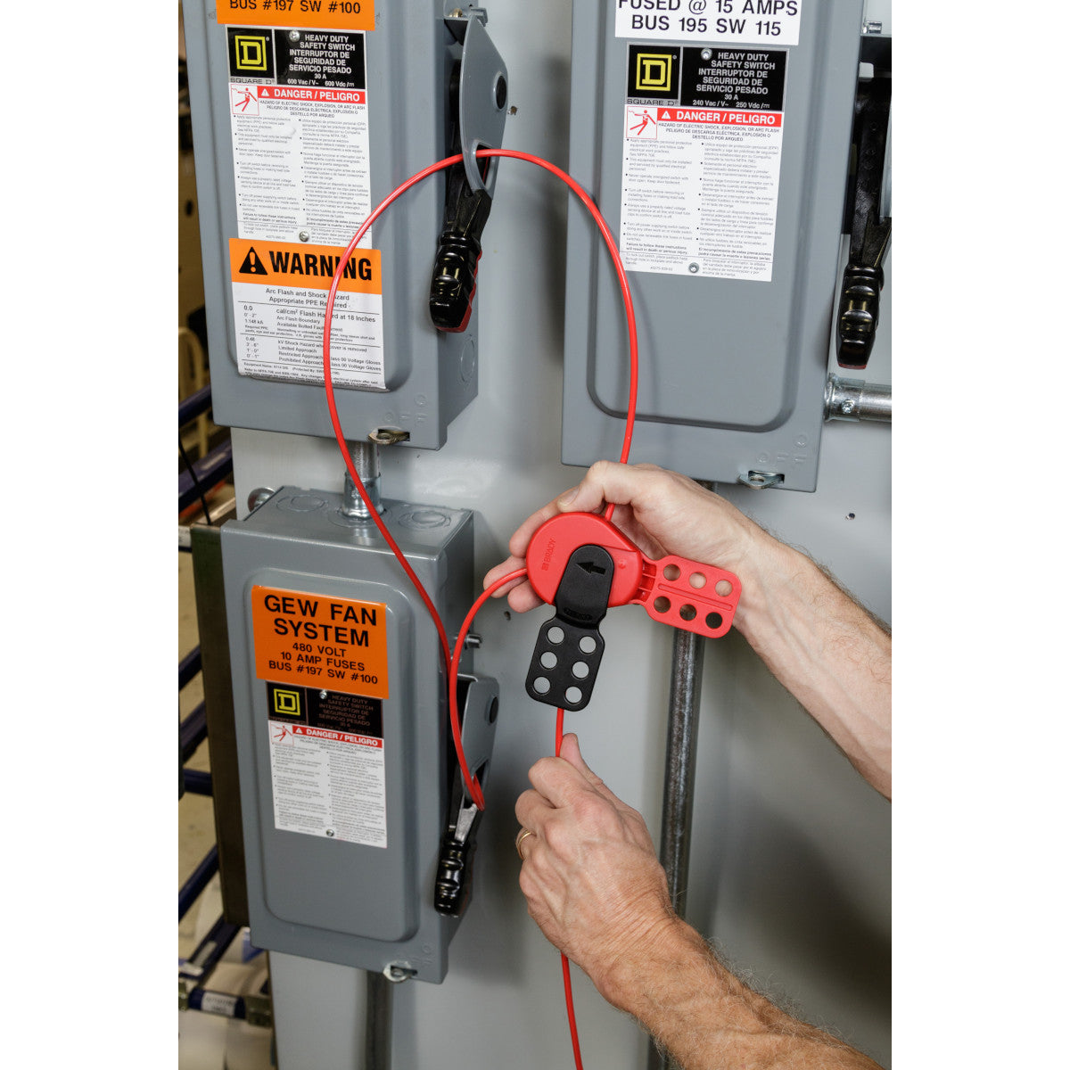 SAFELEX Universelle Kabelverriegelung - Nylonkabel, 2 m