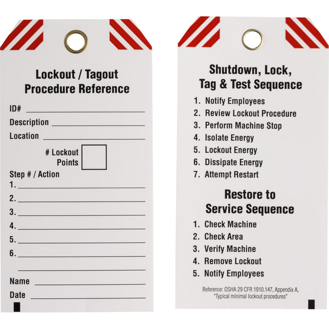 Anhänger für Lockout-Prozeduren mit Beschriftungsmöglichkeit