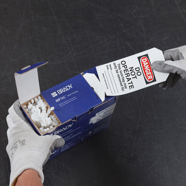 RipTag Danger Do Not Operate Sicherheitsanhänger auf Rolle