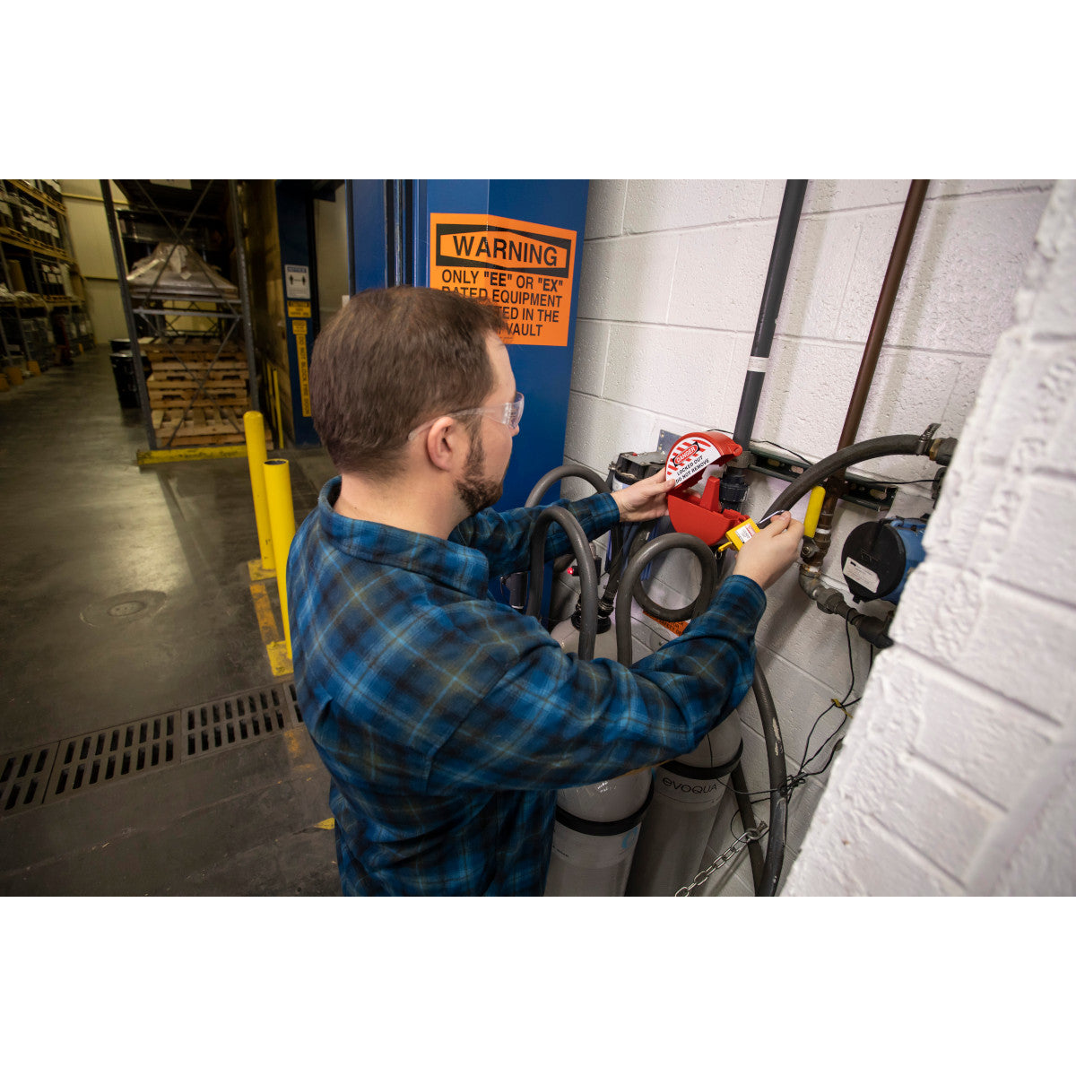 Absperrung für Kugelventile mit T-Griff - gross