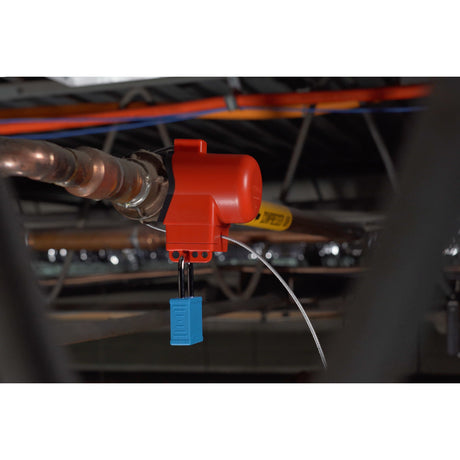 Absperrung von Ventilen ohne Griff mithilfe eines Kabels