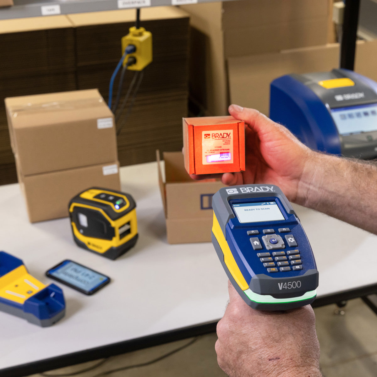 V4500 Barcode-Lesegerät und Akku