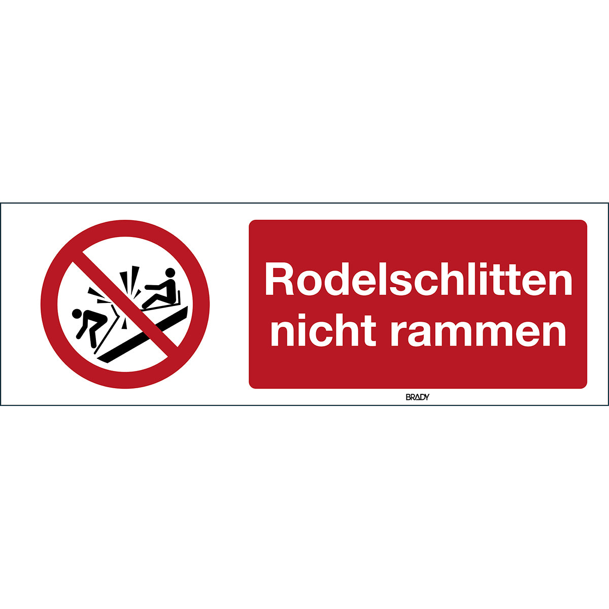 ISO Sicherheitskennzeichnung - Rodelschlitten nicht rammen
