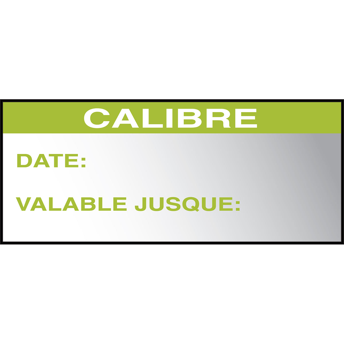 Labels complete with aluminum (francophone product)