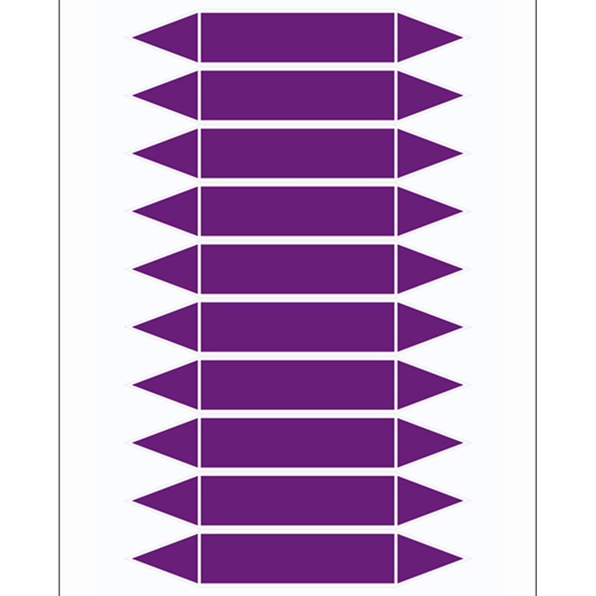 Rohrmarkierpfeile auf Bogen zum Selbstbeschriften