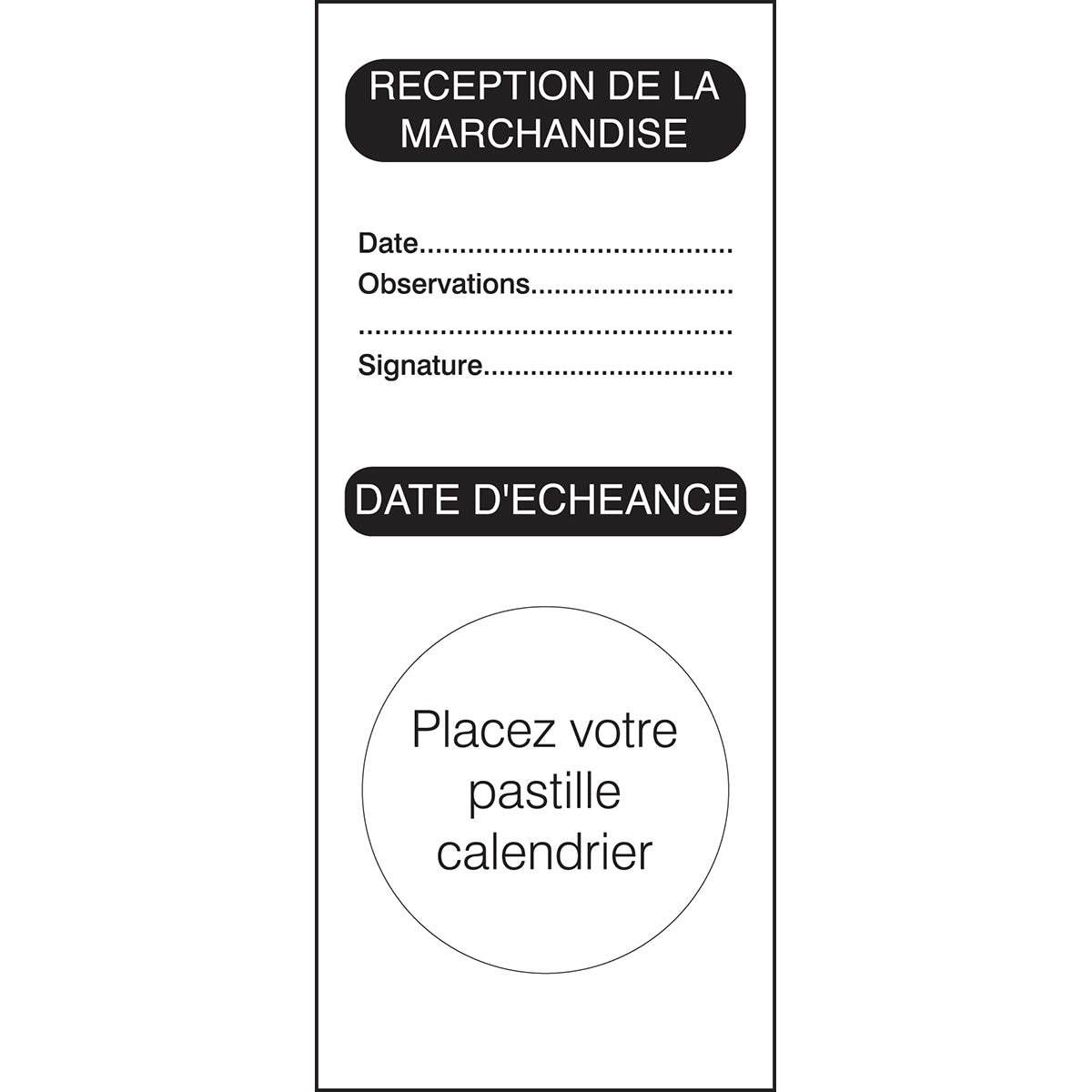 Etiquettes d'inspection (product francophone)