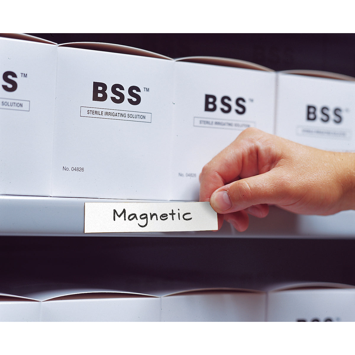 Beschriftbare Magnetetiketten: B-859 38.5 x 159 mm, Weiß