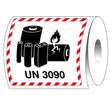 UN-3090- Verpackungsetikett für Lithium-Metall-Batterien