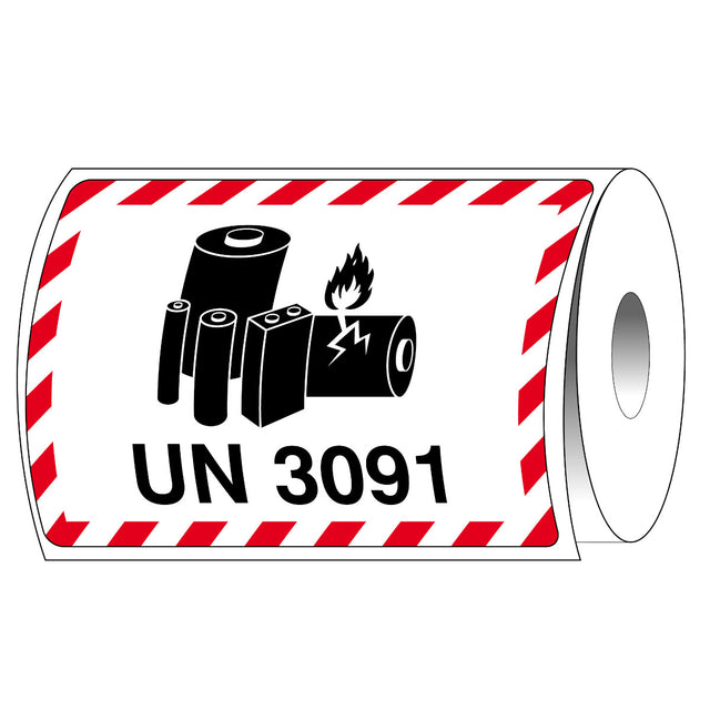 UN-3091- Verpackungsetikett für Lithium-Metall-Batterien