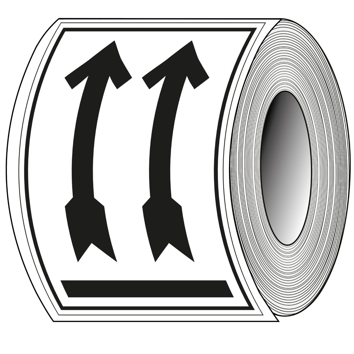 Diese Seite nach oben – Verpackungsetikett