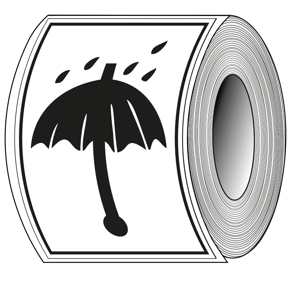 Vor Nässe schützen – Verpackungsetikett