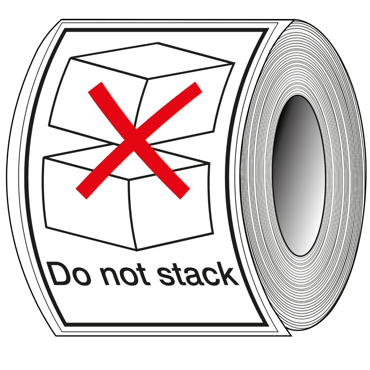Nicht stapeln – Verpackungsetikett