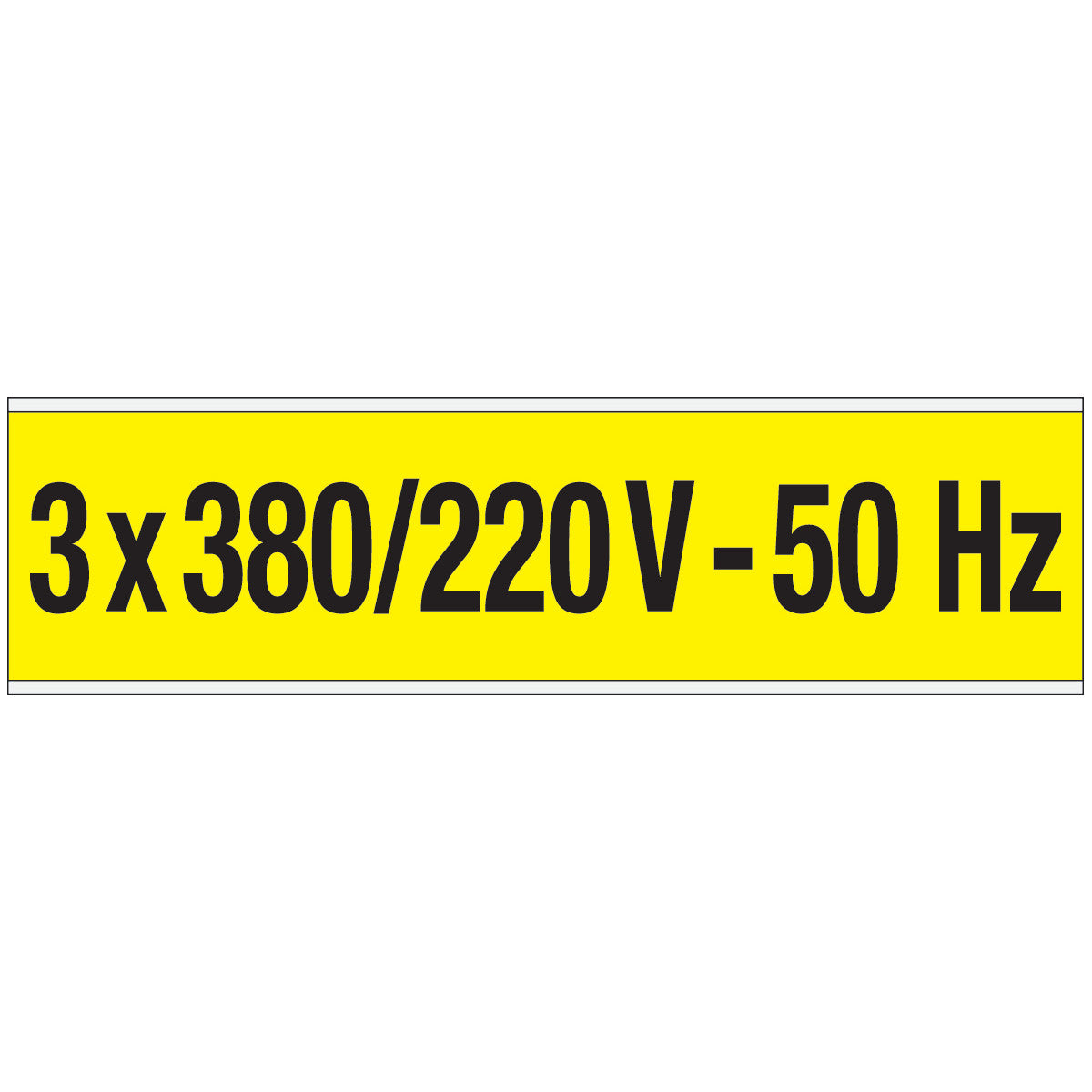 Warnschilder für die Spannungskennzeichnung - 3 x 380/220 V-50 Hz