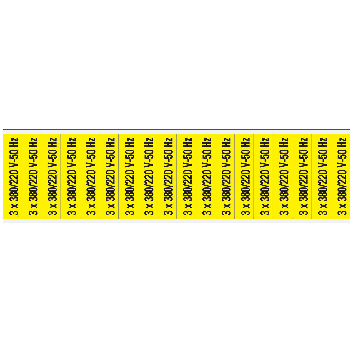 Warnschilder für die Spannungskennzeichnung - 3 x 380/220 V-50 Hz