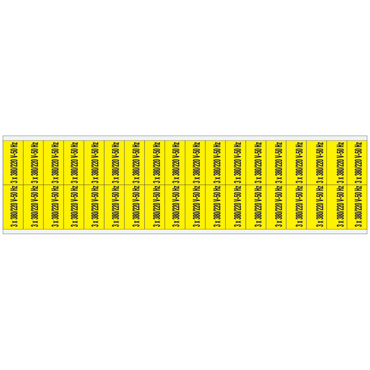 Warnschilder für die Spannungskennzeichnung - 3 x 380/220 V-50 Hz