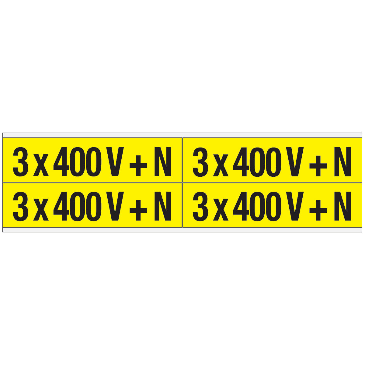 Warnschilder für die Spannungskennzeichnung - 3 x 400 V + N