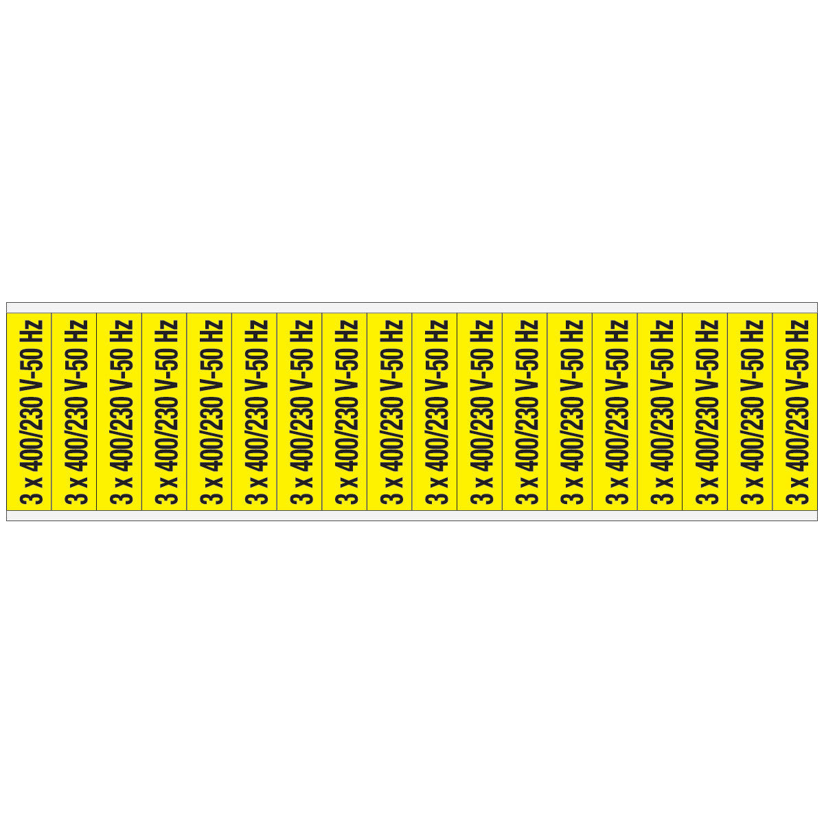 Warnschilder für die Spannungskennzeichnung - 3 x 400/230 V-50 Hz