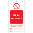Tagout: Anhänger für Warnhinweise