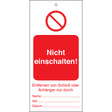 Tagout: Anhänger für Warnhinweise