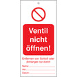 Tagout: Anhänger für Warnhinweise