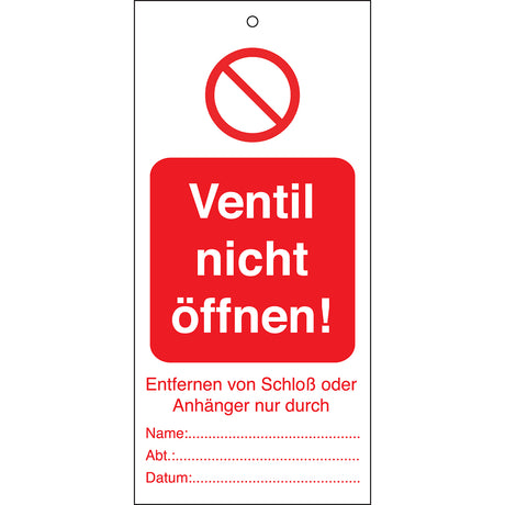 Tagout: Anhänger für Warnhinweise