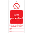 Tagout: Anhänger für Warnhinweise