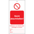 Tagout: Anhänger für Warnhinweise