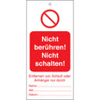 Tagout: Anhänger für Warnhinweise
