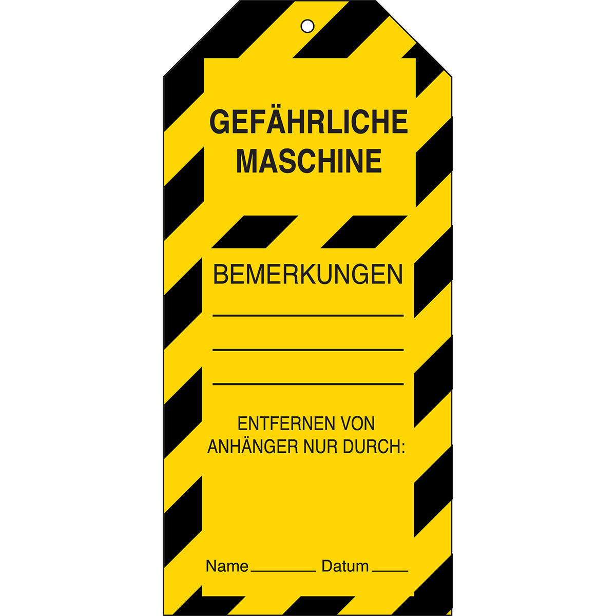 Tagout: Anhänger für Warnhinweise