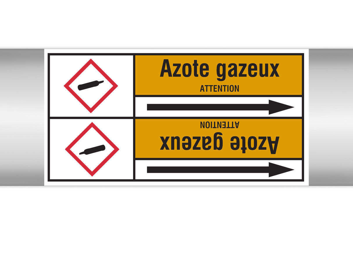 Marqueurs en rouleau continu, avec pictogrammes - Azote gazeux (produit francophone)