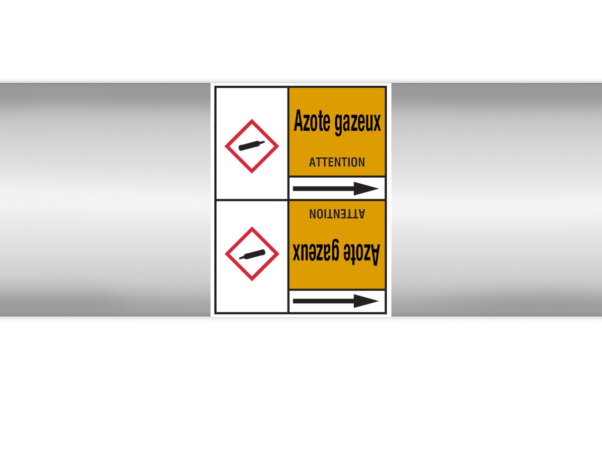Marqueurs en rouleau continu, avec pictogrammes - Azote gazeux (produit francophone)