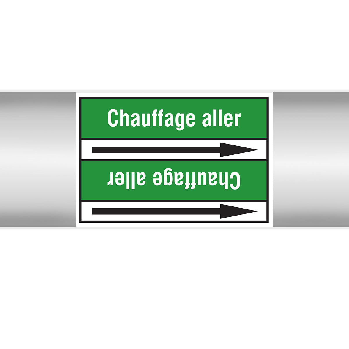 Marqueurs en rouleau continu, sans pictogramme - Chauffage aller (produit francophone)