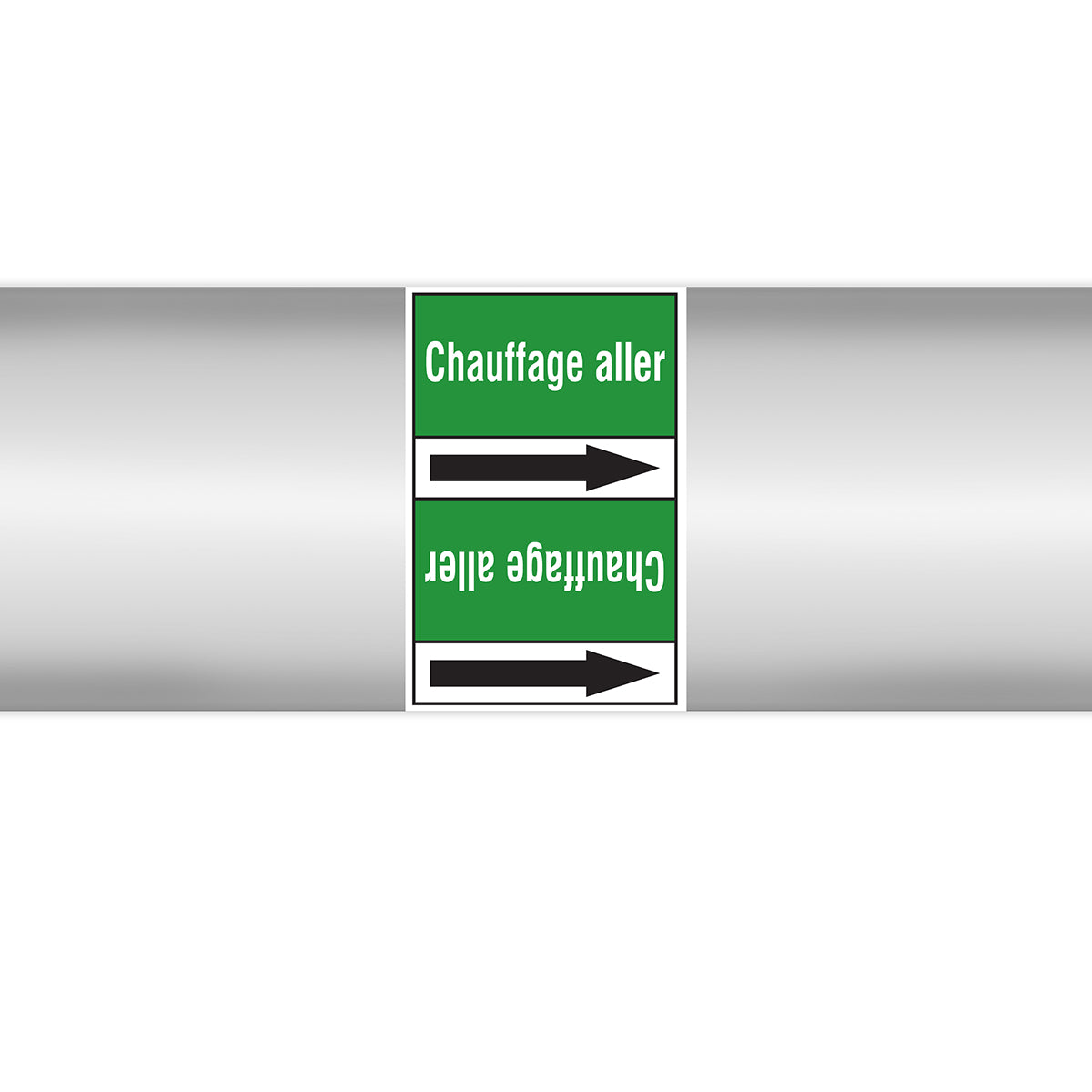 Marqueurs en rouleau continu, sans pictogramme - Chauffage aller (produit francophone)