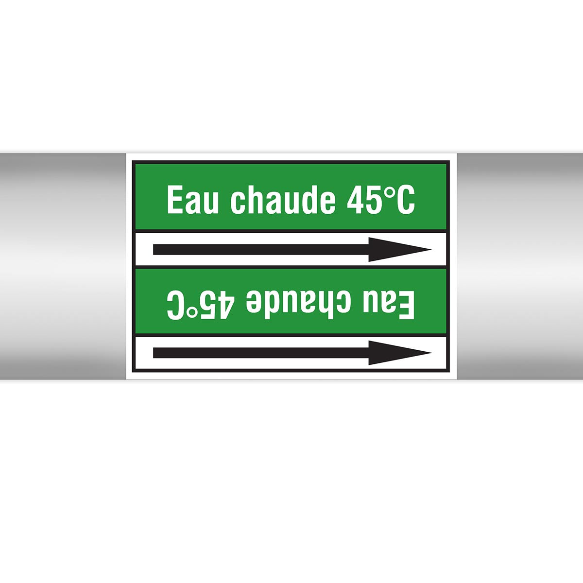 Marqueurs en rouleau continu, sans pictogramme - Eau hot 45°C (product francophone)