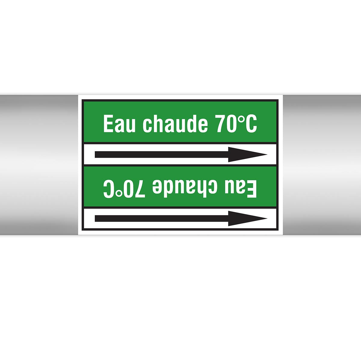 Marqueurs en rouleau continu, sans pictogramme - Eau hot 70°C (product francophone)