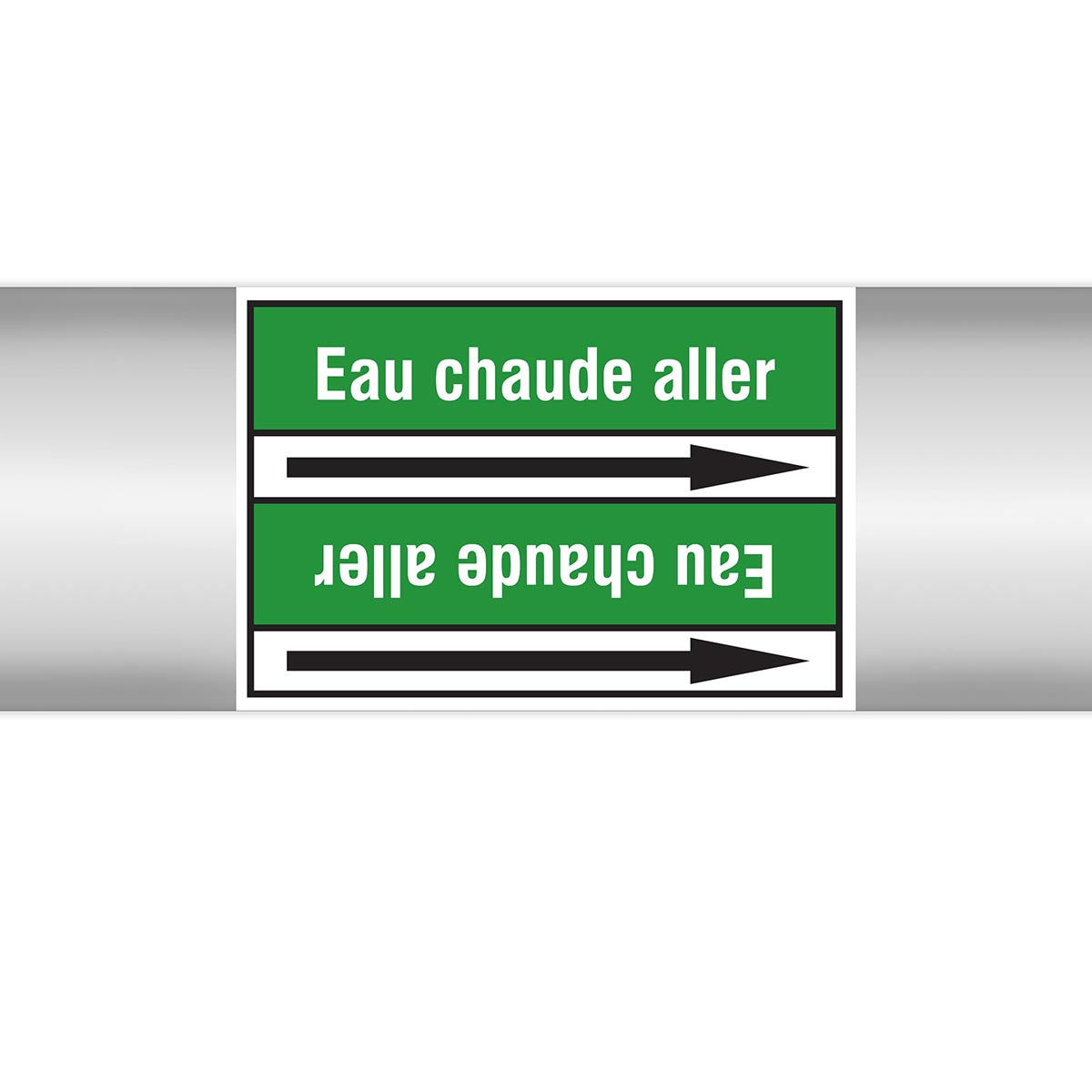 Marqueurs en rouleau continu, sans pictogramme - Eau chaude aller (produit francophone)