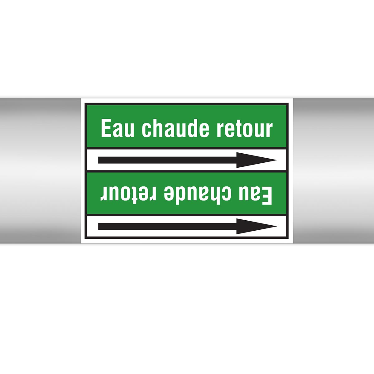 Marqueurs en rouleau continu, sans pictogramme - Eau chaude retour (produit francophone)