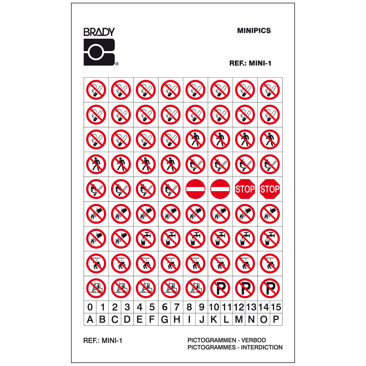 Safety Signs Minipiktogramme: Kombi-Karten - Mini 1: Verbotsschilder