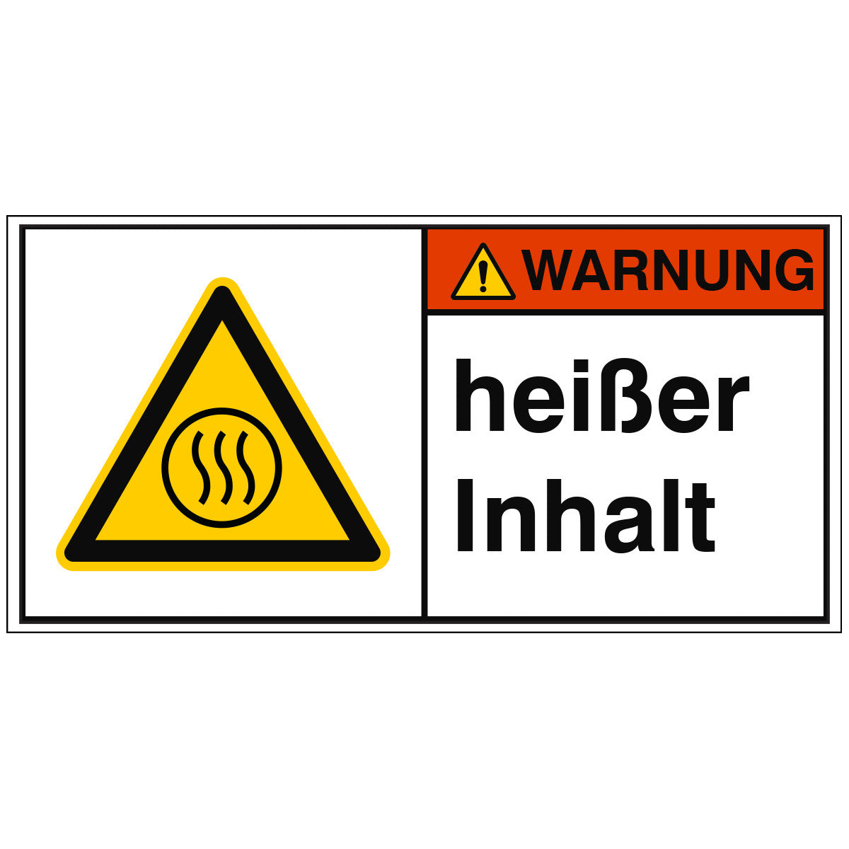 ISO safety sign - Warning, hot contents