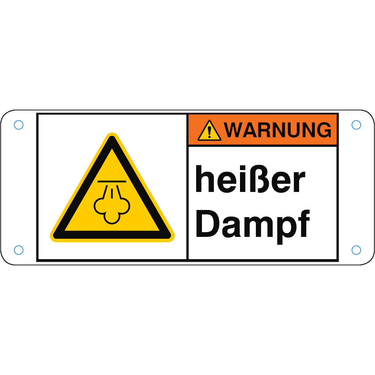 ISO safety sign - Warning, hot steam