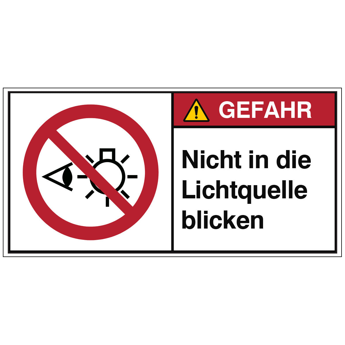 ISO safety sign - Do not look into the light source