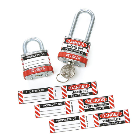 Etiketten für Stahlvorhängeschlösser