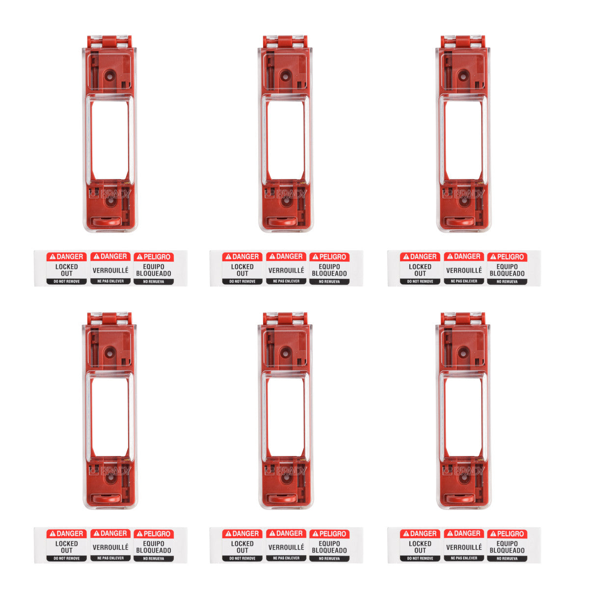 Lockout-Universal-Vorrichtung zum Absperren von Wandschaltern, Packung mit 6 Stück