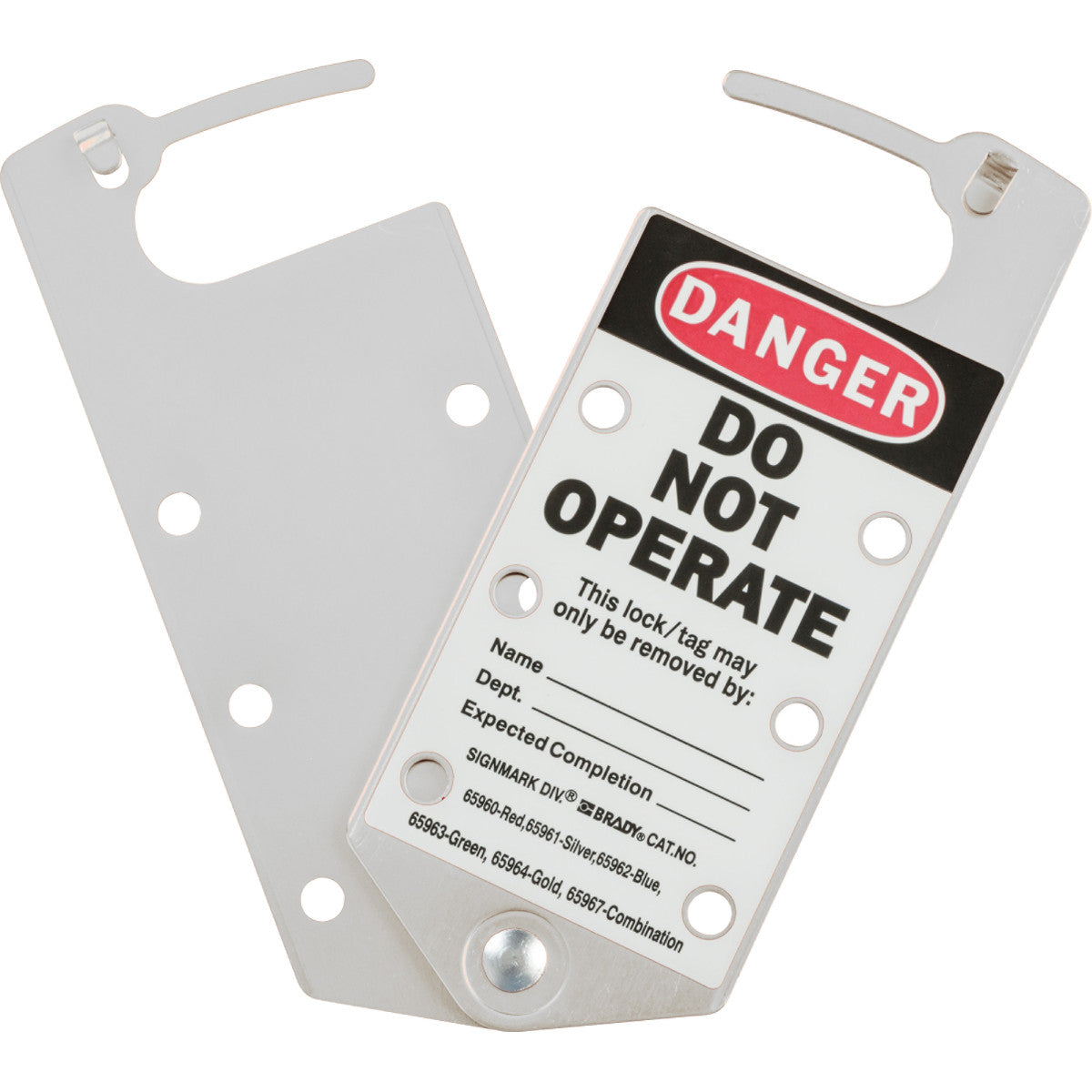 Beschriftbare Blockierbügel zur Gruppen-Absperrung