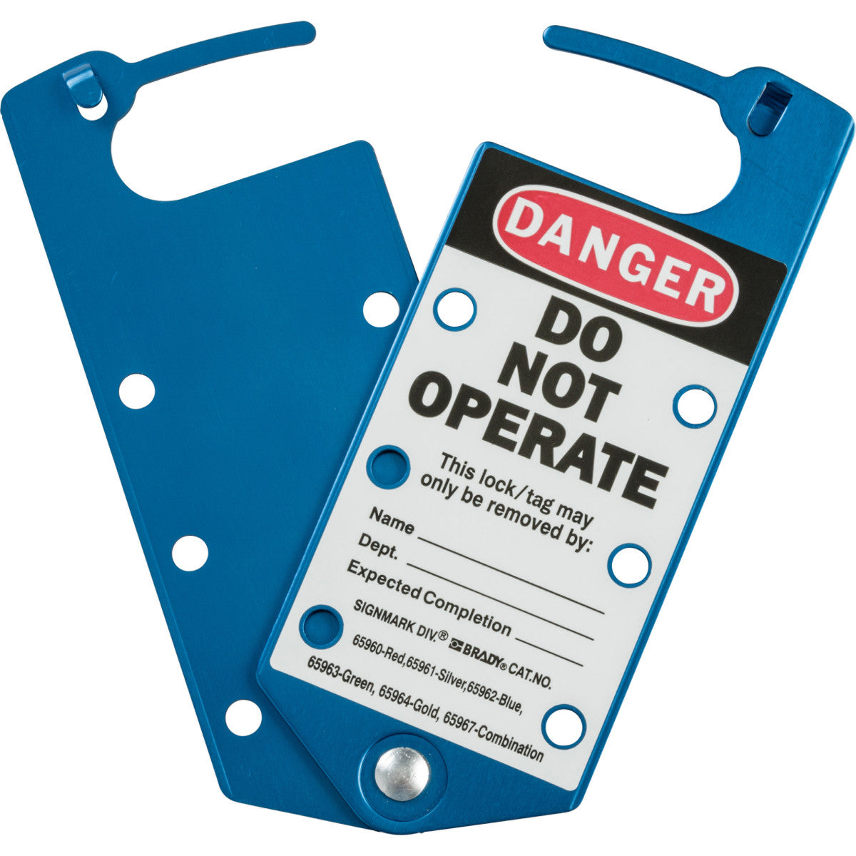 Beschriftbare Blockierbügel zur Gruppen-Absperrung