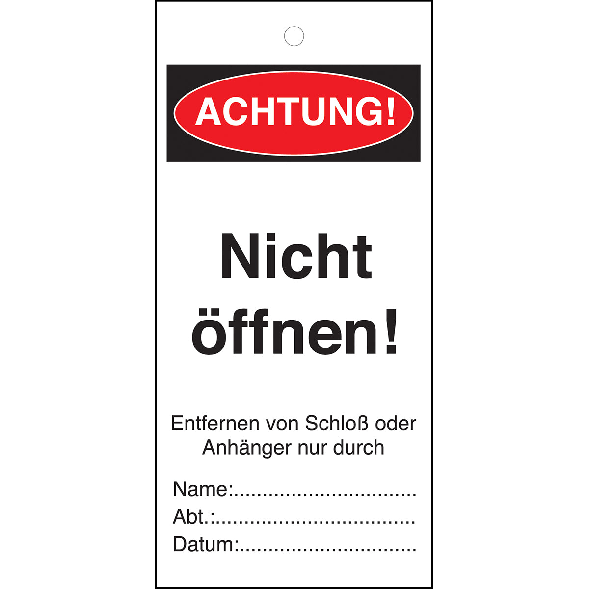 Anhänger zur Maschinenkennzeichnung